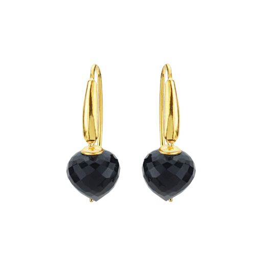 Black onyx hook earrings